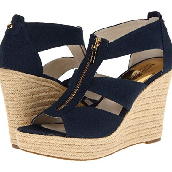 MICHAEL Michael Kors Shoes - MICHAEL Michael Kors Damita Canvas Wedge Sandal
